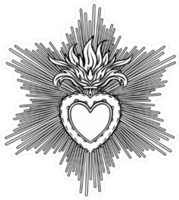 Sacred Heart Of Jesus with Sun Rays Sticker
