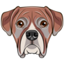 Sad Boxer Face Sticker