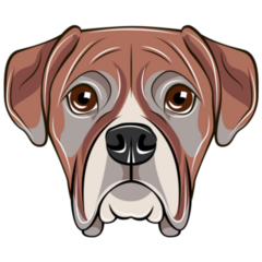 Sad Boxer Face Sticker