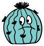 Sad Cactus Cartoon Sticker