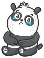 Sad Crying Panda Bear Sticker