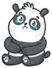 Sad Crying Panda Bear Sticker