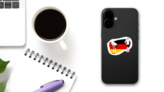 Sad Defeated Germany Football Team Player Sticker on a Phone (New) example