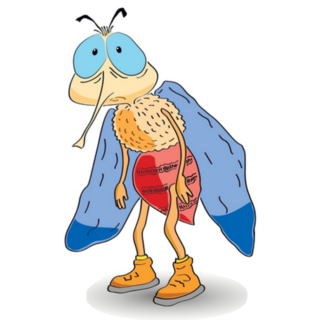 Sad Mosquito Cartoon Sticker