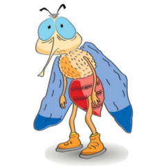 Sad Mosquito Cartoon Sticker