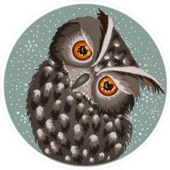 Sad Ruffled Owl Sticker