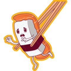 Sad Sushi Character Sticker