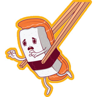 Sad Sushi Character Sticker