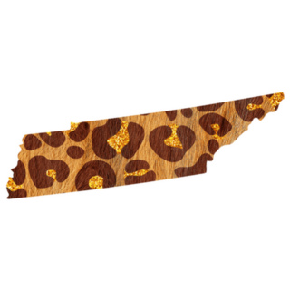 Safari Leopard Print Of The State Tennessee Sticker