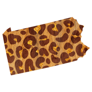 Safari Leopard Print State Map Of Pennsylvania Sticker