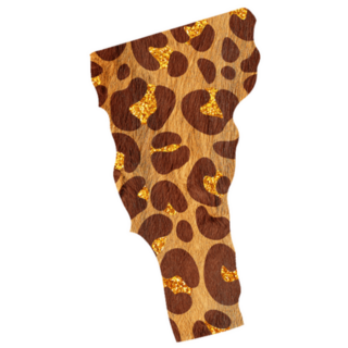 Safari Leopard Print State Vermont Sticker