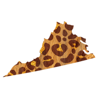 Safari Leopard Print State Virginia Sticker