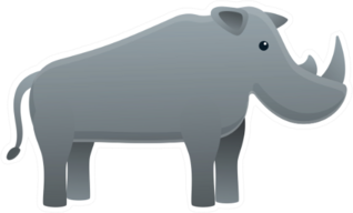 Safari Rhino Icon Cartoon Sticker
