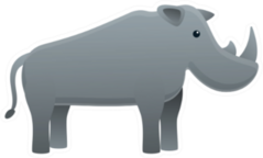 Safari Rhino Icon Cartoon Sticker
