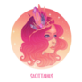 Sagittarius Astrological Sign As A Beautiful Girl Pink Sticker 