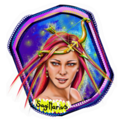 Sagittarius Astrology Digital Painting Sticker