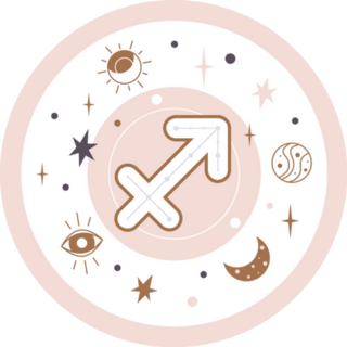 Sagittarius Astrology Symbol Pink Sticker