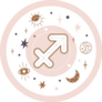 Sagittarius Astrology Symbol Pink Sticker