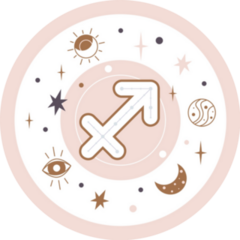Sagittarius Astrology Symbol Pink Sticker
