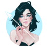 Sagittarius Beautiful Blue Haired Girl Sticker
