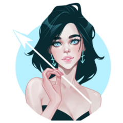 Sagittarius Beautiful Blue Haired Girl Sticker