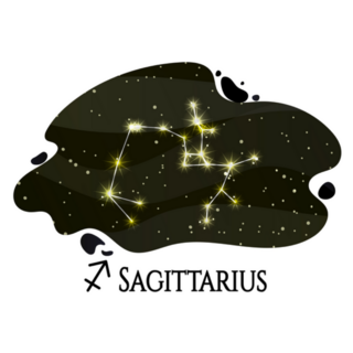 Sagittarius Constellation Zodiac Sign Lettering Sticker