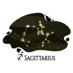 Sagittarius Constellation Zodiac Sign Lettering Sticker