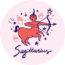 Sagittarius. Cute Astrological Illustration Sticker