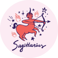 Sagittarius. Cute Astrological Illustration Sticker