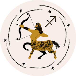 Sagittarius Cute Emblem Shoots A Bow Sticker