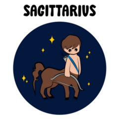 Sagittarius Cute Little Cartoon Zodiac Sticker