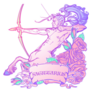 Sagittarius Decorative Frame Of Roses Sticker