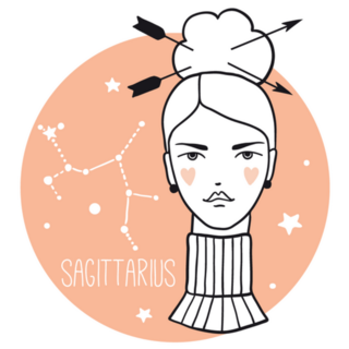 Sagittarius Girl Pink Sketch Sticker