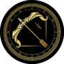 Sagittarius Gold  Circle On A Black Sticker 