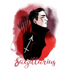 Sagittarius Man Watercolor Sketch Sticker