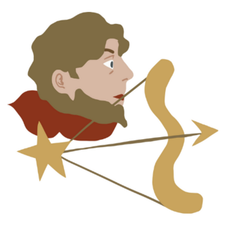 Sagittarius Simple Man And Bow Sticker 