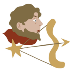 Sagittarius Simple Man And Bow Sticker 