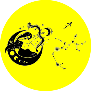 Sagittarius Zodiac Astrology Symbols And Constellation Sticker 