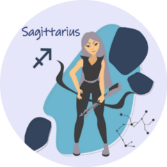 Sagittarius Zodiac Sign A Girl With A Constellation Sticker 