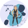 Sagittarius Zodiac Sign A Girl With A Constellation Sticker 