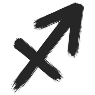 Sagittarius Zodiac Sign Brush Icon Sticker