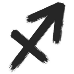 Sagittarius Zodiac Sign Brush Icon Sticker