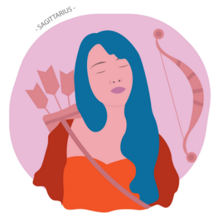 Sagittarius Zodiac Sign Character Portrait Sticker 