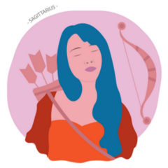 Sagittarius Zodiac Sign Character Portrait Sticker 
