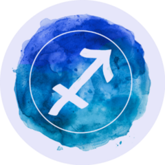 Sagittarius Zodiac Sign On Watercolor Background Sticker 