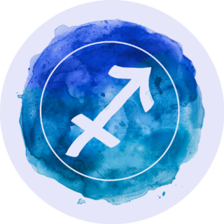 Sagittarius Zodiac Sign On Watercolor Background Sticker 