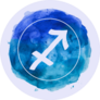 Sagittarius Zodiac Sign On Watercolor Background Sticker 