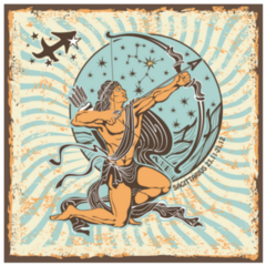 Sagittarius Zodiac Sign Square Horoscope Sticker