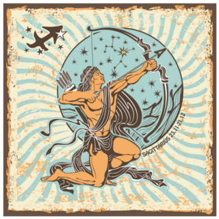 Sagittarius Zodiac Sign Square Horoscope Sticker