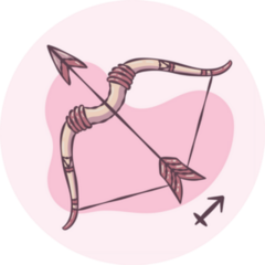 Sagittarius Zodiac Sketch Bow And Arrow Sticker